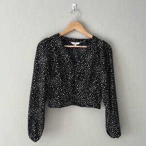 Levi's Black Blouse with White Flowers